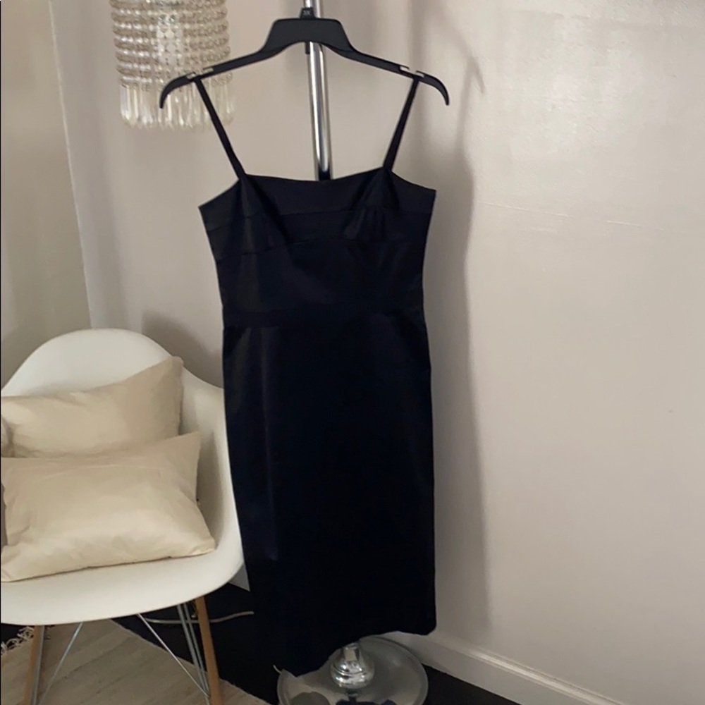 Theory black satin evening gown Sz 10.